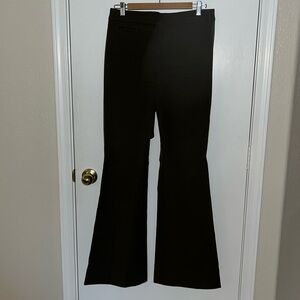 Flared leg spandex, olive colored work pants